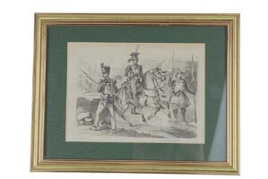 Rycina UBIORY POLSKIE Francja XIX w.