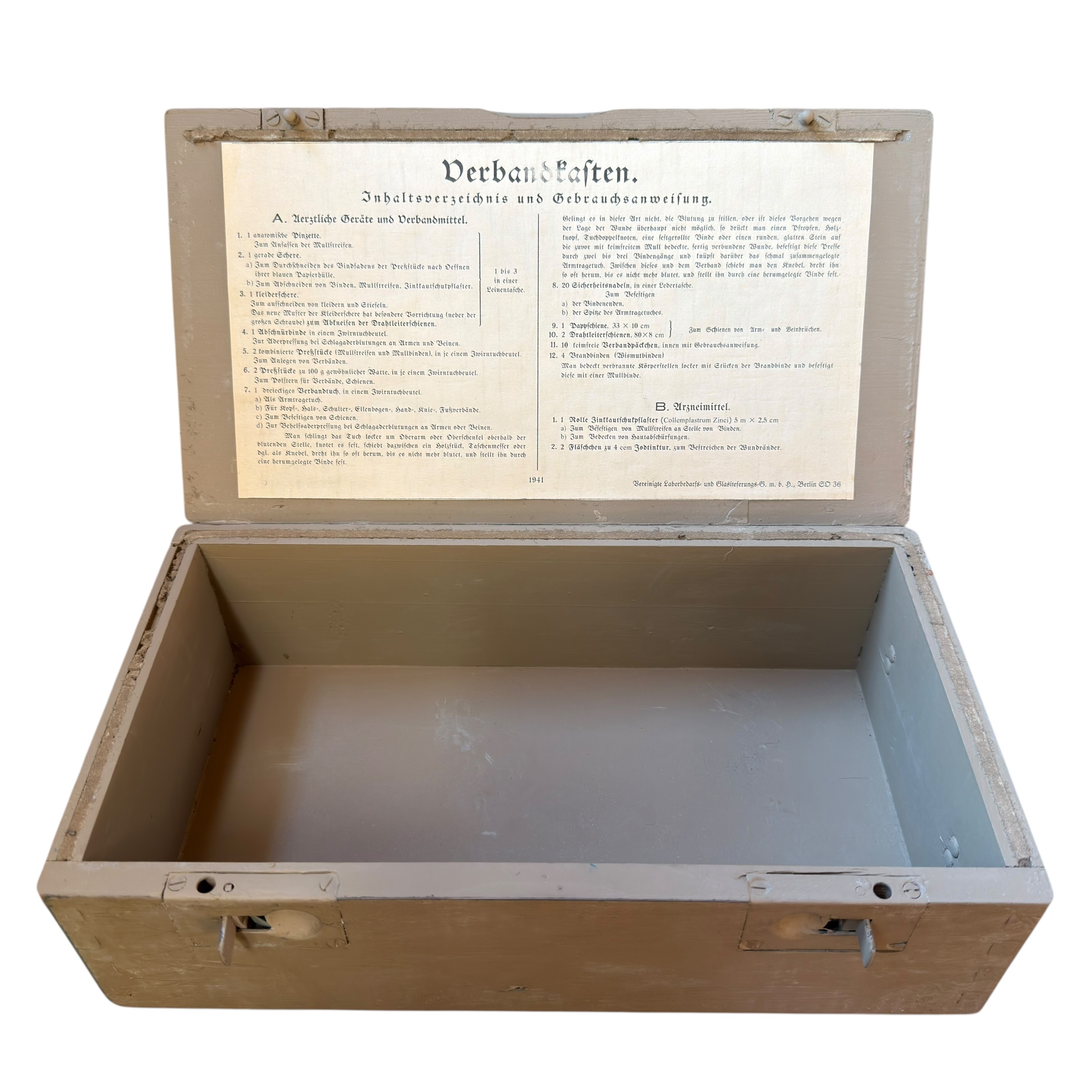 Skrzynka Verbandskasten DREWNIANA RZADKA