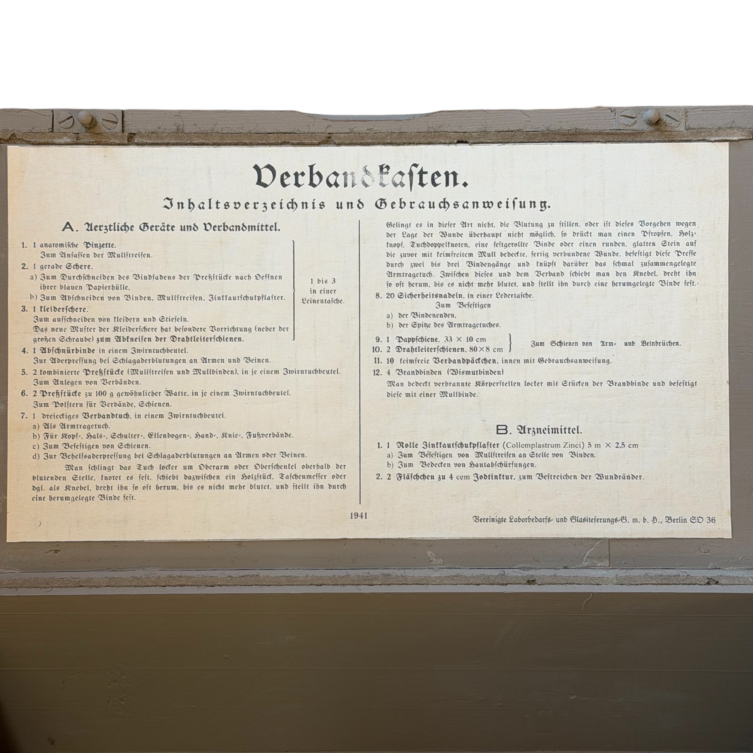 Skrzynka Verbandskasten DREWNIANA RZADKA