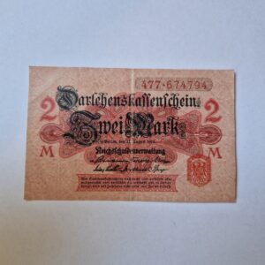 Banknot Niemiecki 2 marki 1914