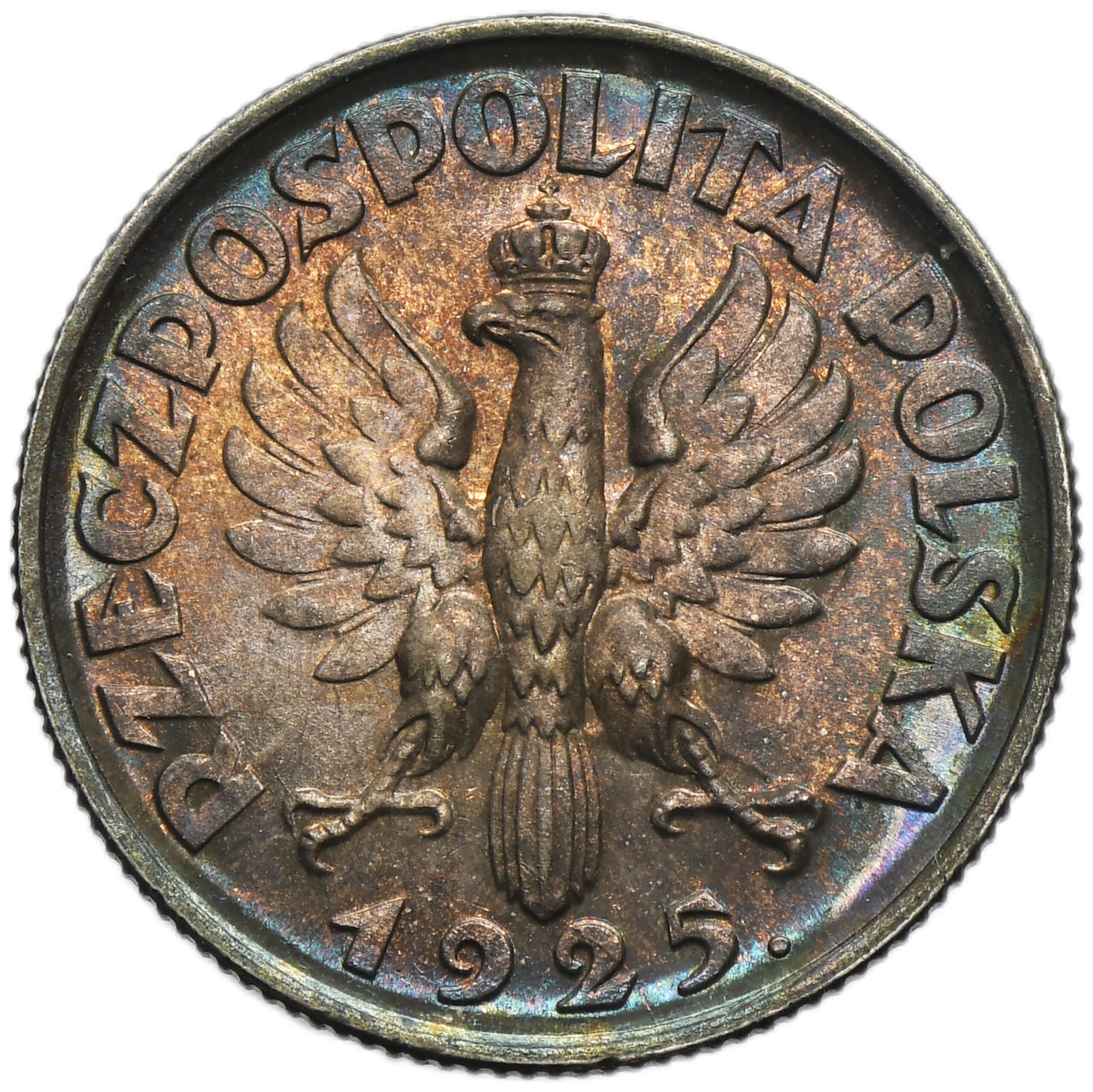 1 złoty Londyn 1925 Kobieta i kłosy - kropka po dacie