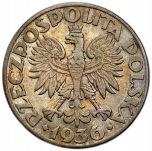 2 złote żaglowiec 1936