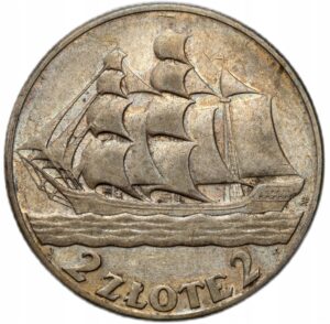 2 złote żaglowiec