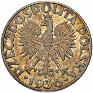 II RP żaglowiec 5 złotych