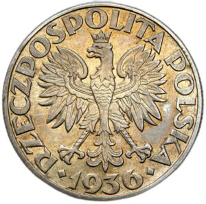 II RP 5 złotych żaglowiec