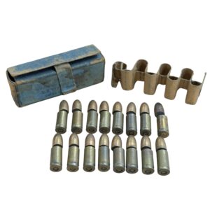 Zestaw 16 nabojów DEKO 9mm z pudełkiem 1917 rok
