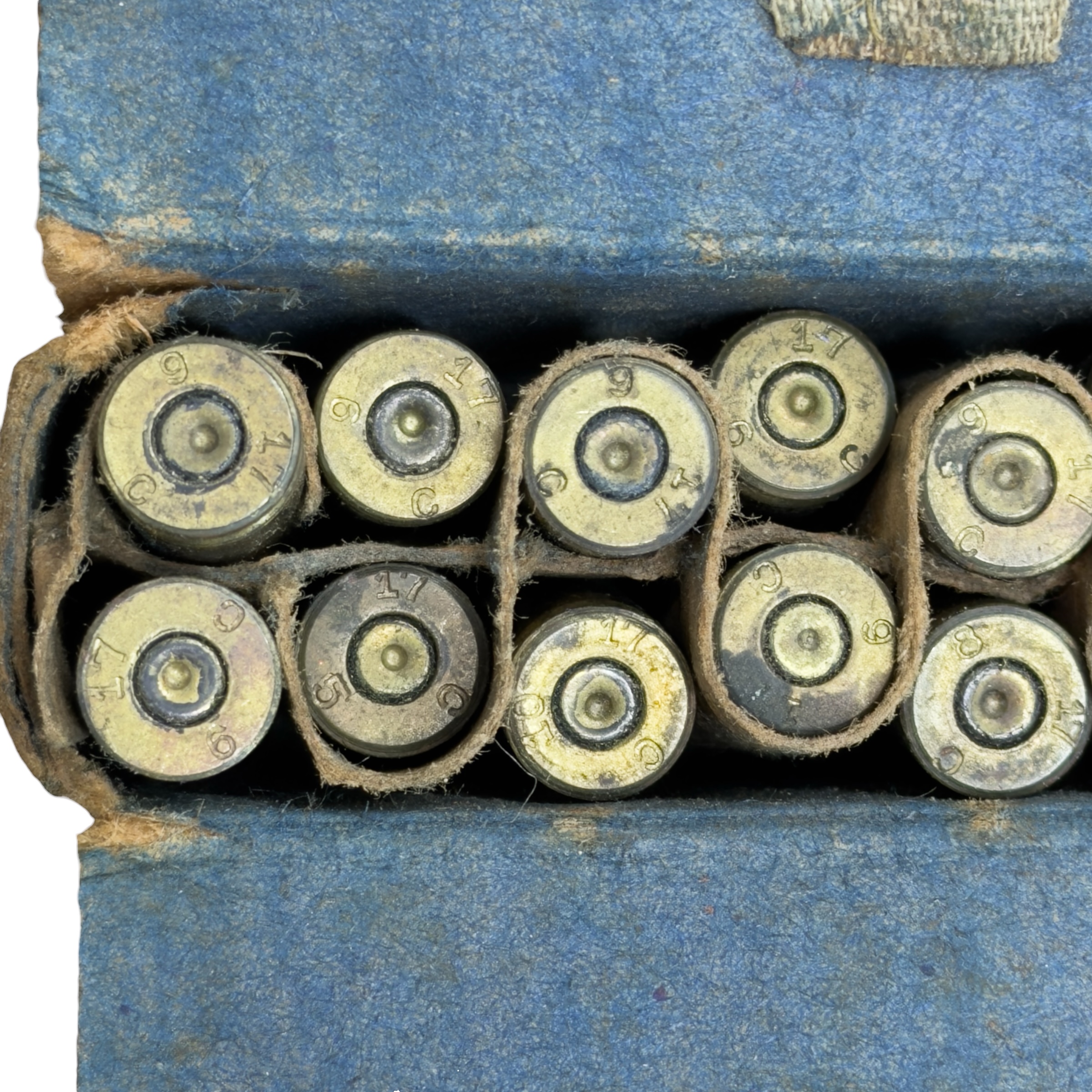 Zestaw 16 nabojów DEKO 9mm z pudełkiem 1917 rok