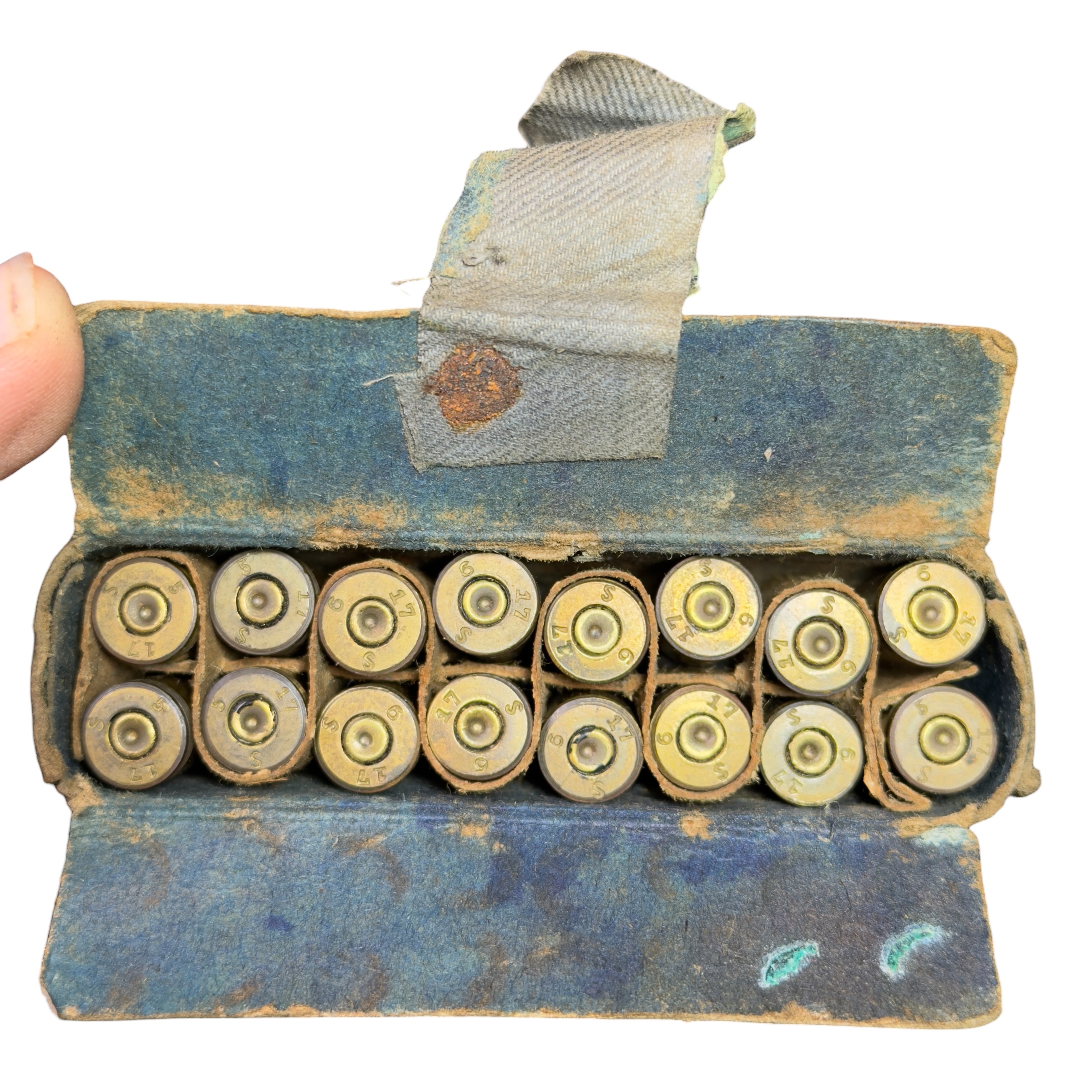 Zestaw 16 nabojów DEKO 9mm z pudełkiem 1917 rok