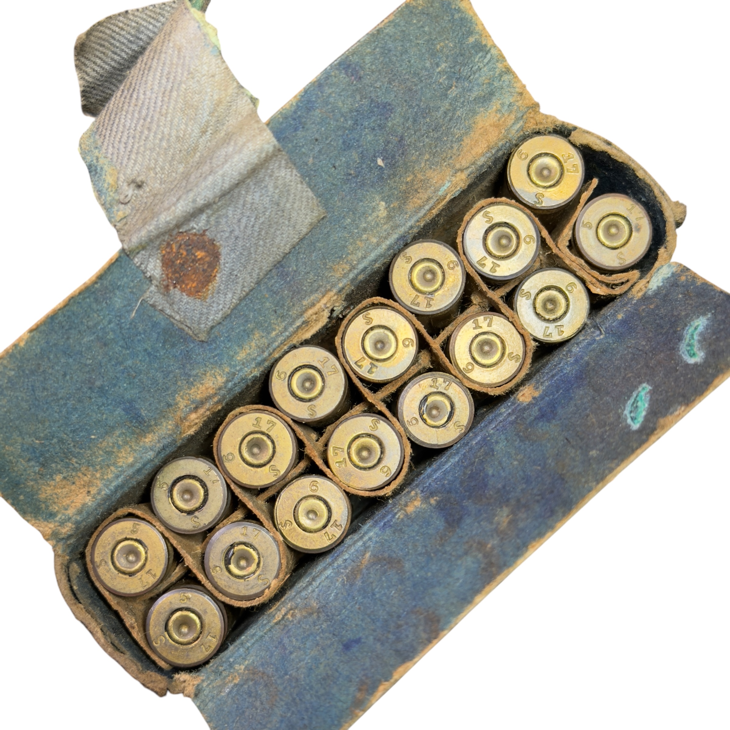 Zestaw 16 nabojów DEKO 9mm z pudełkiem 1917 rok
