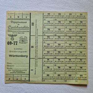 Kartka żywnościowa III rzesza 1944-1945