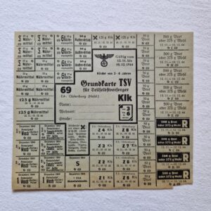 Kartki żywnościowe III rzesza 1944 rok