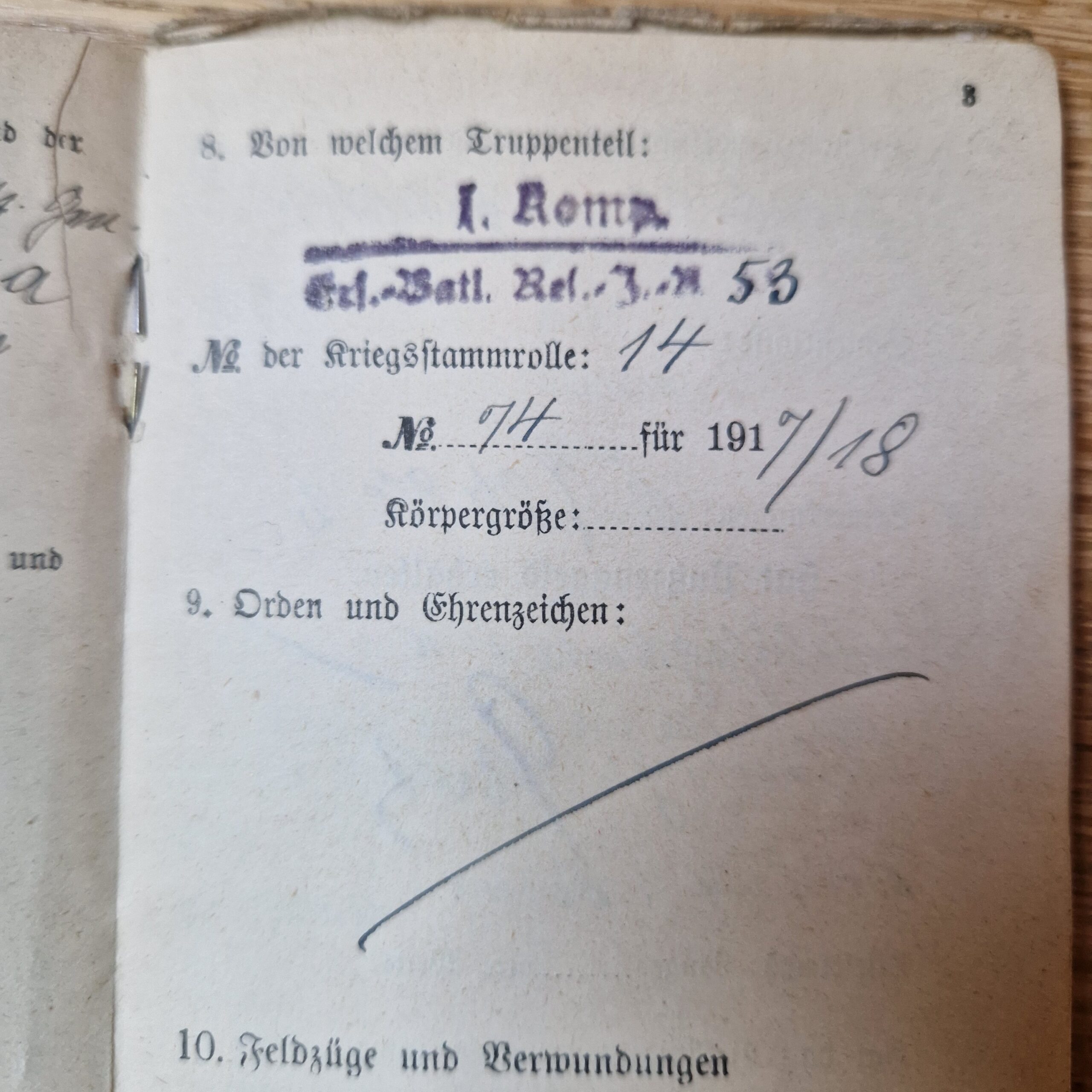 DOKUMENTY żołnierza Hugo PRUSY 1917 i III RZESZA