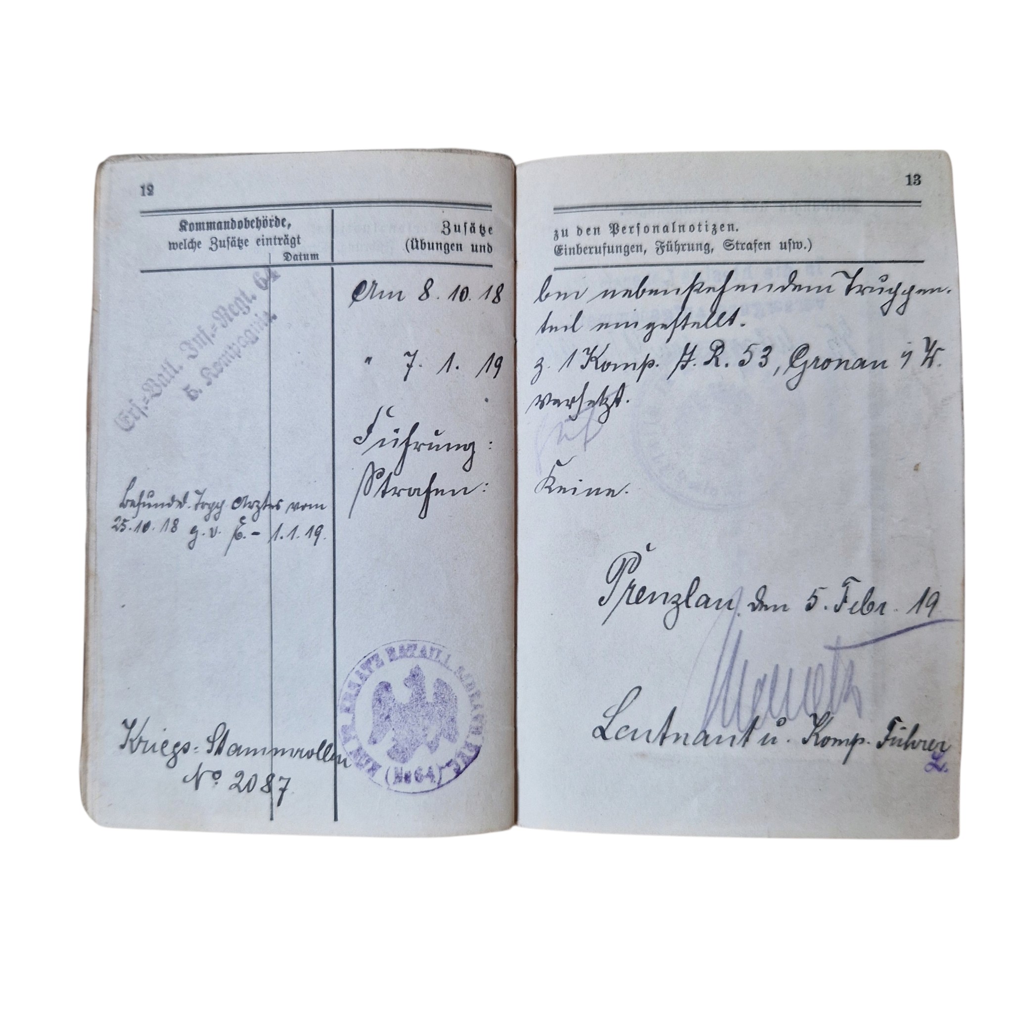 DOKUMENTY żołnierza Hugo PRUSY 1917 i III RZESZA