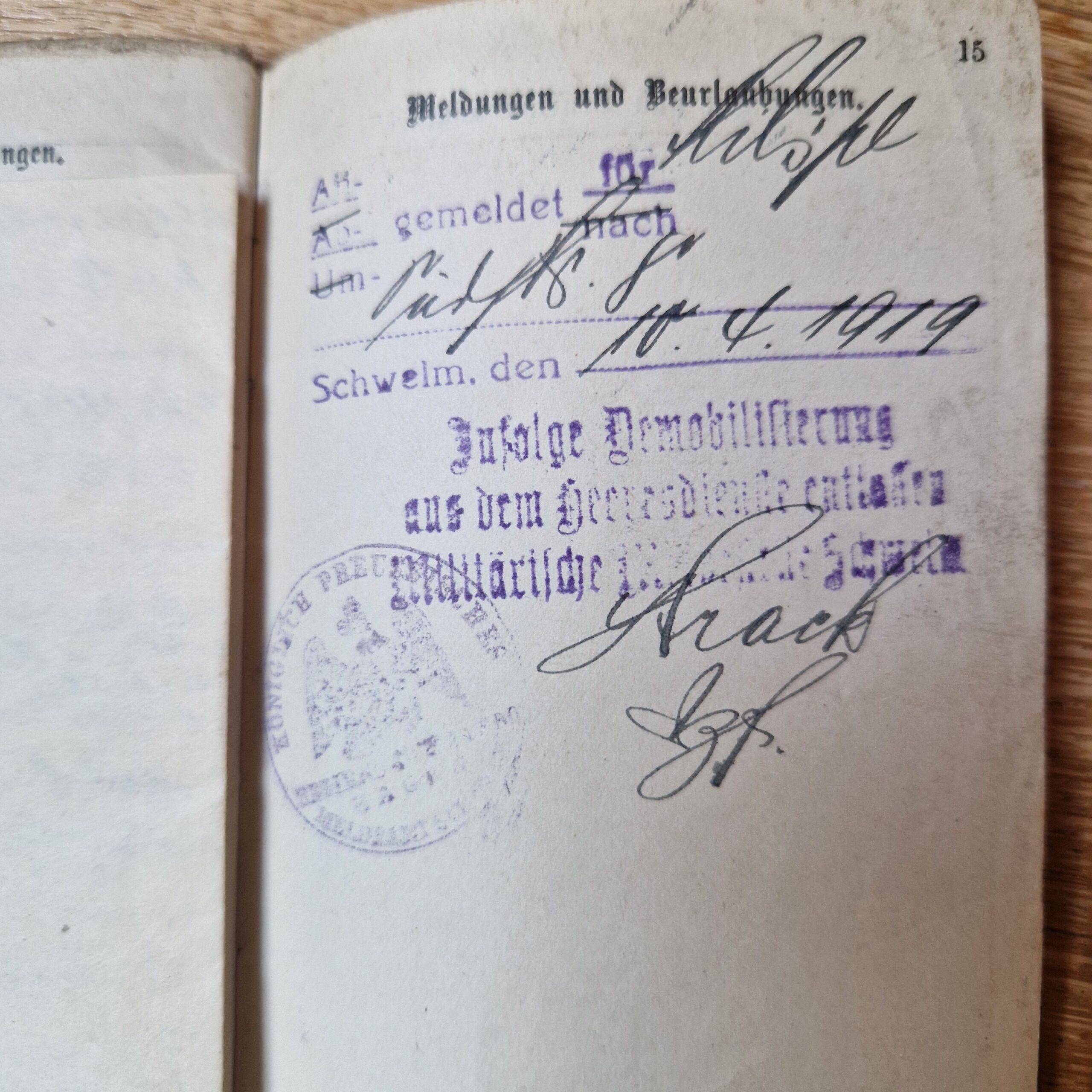 DOKUMENTY żołnierza Hugo PRUSY 1917 i III RZESZA