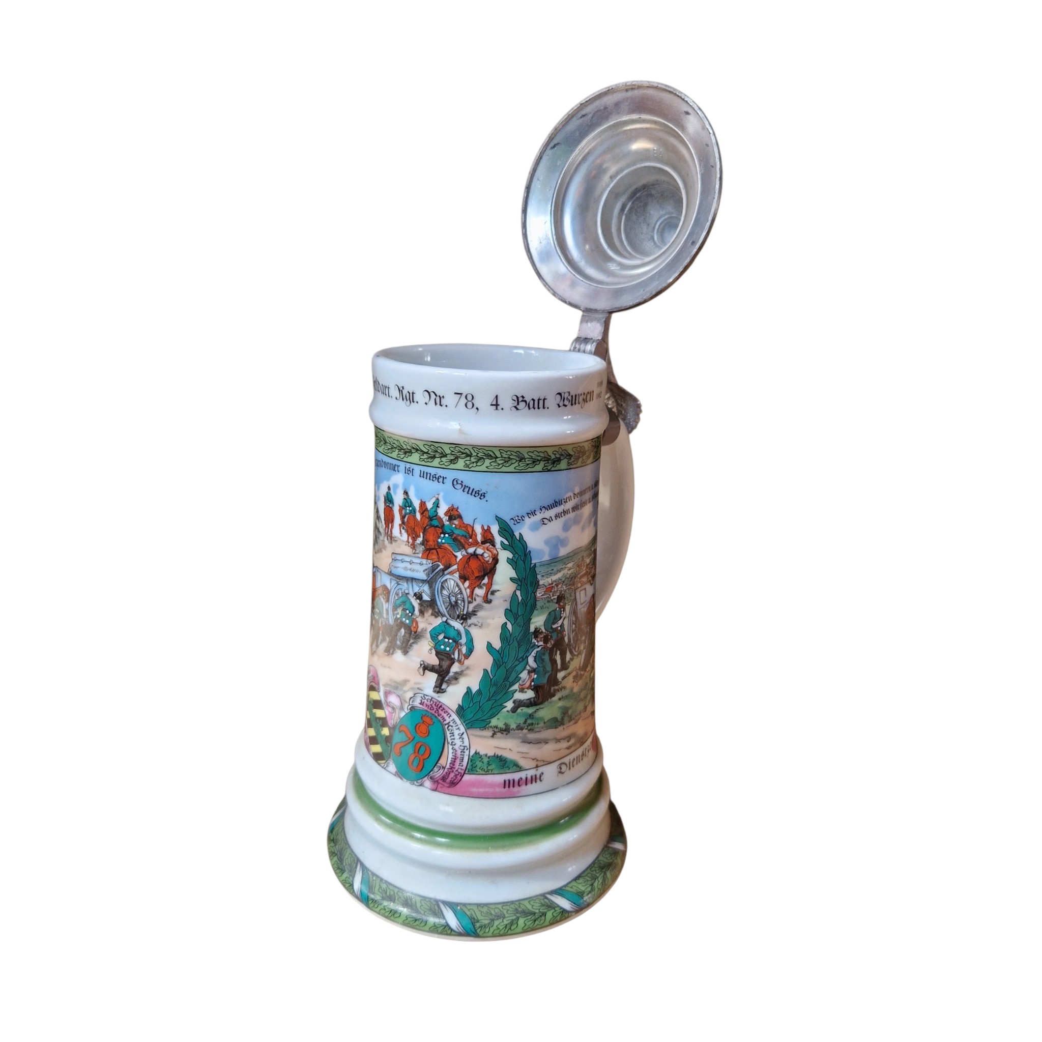 Ceramiczny kufel rezerwisty lata 60-te XX wieku.
