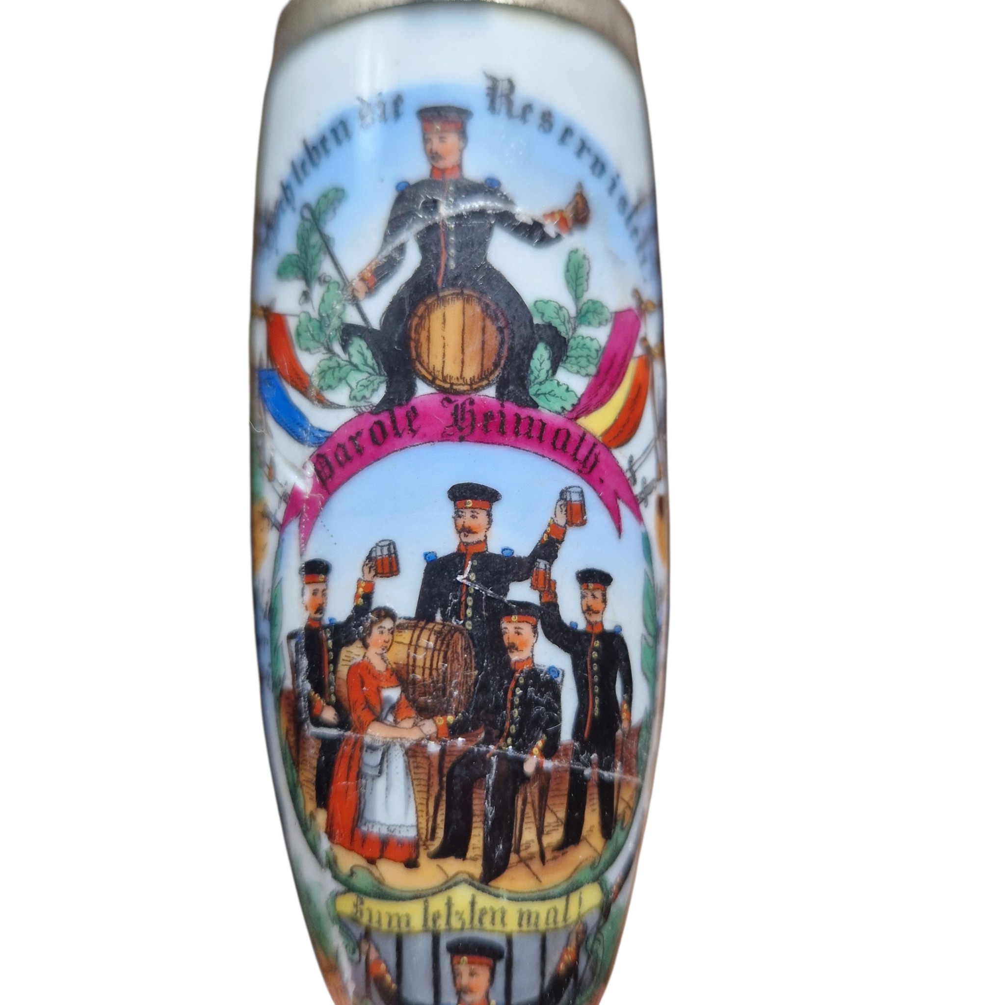 Ceramiczno - drewniana fajka rezerwisty USZKODZONA