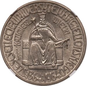 10 złotych 1964 Kazimierz III Wielki PRÓBA  NGC MS66