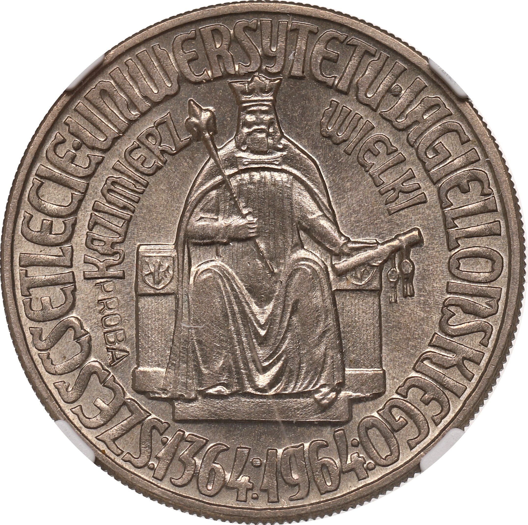 10 złotych 1964 Kazimierz III Wielki PRÓBA NGC MS66